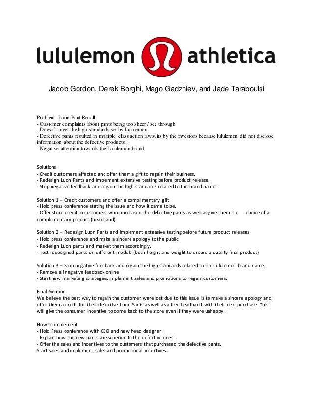 lululemon product quality