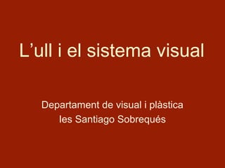L’ull i el sistema visual
Departament de visual i plàstica
Ies Santiago Sobrequés
 