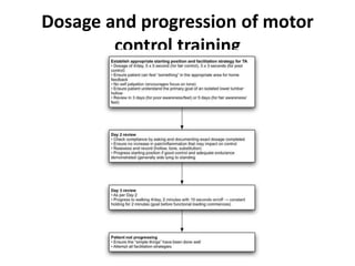 Dosage and progression of motor
control training
 