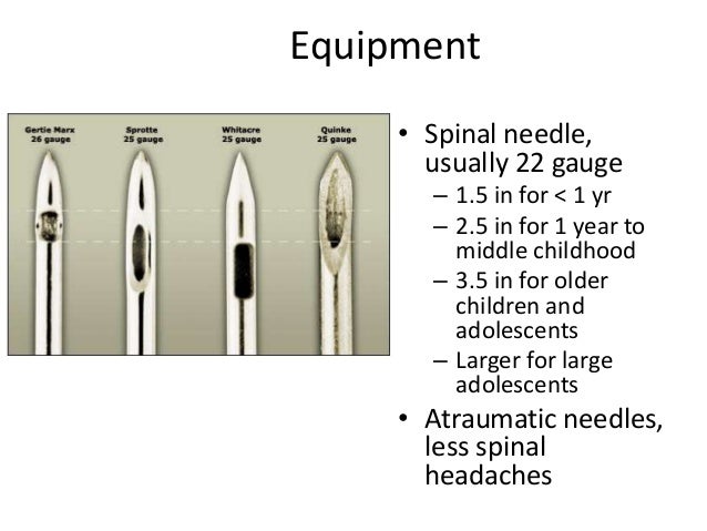 spinal tap needle