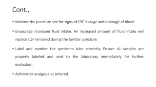 lumbar puncture.pptx child health nursing | PPTX