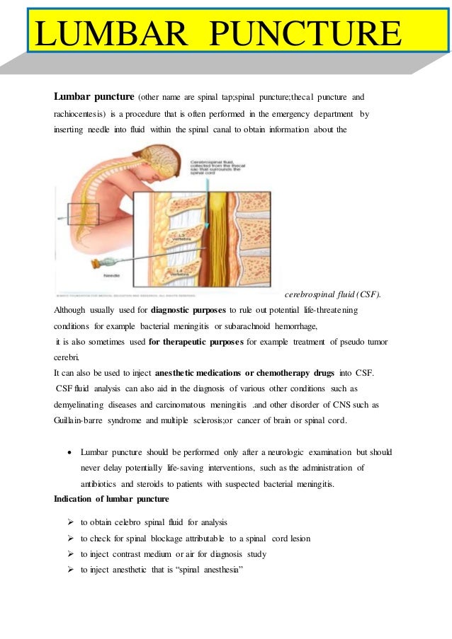 Lumbar puncture