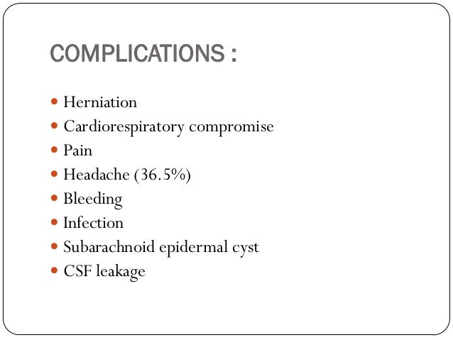 Lp Risk Complications Lumbar Puncture Complications , Cerebral spinal fluid analysis ...