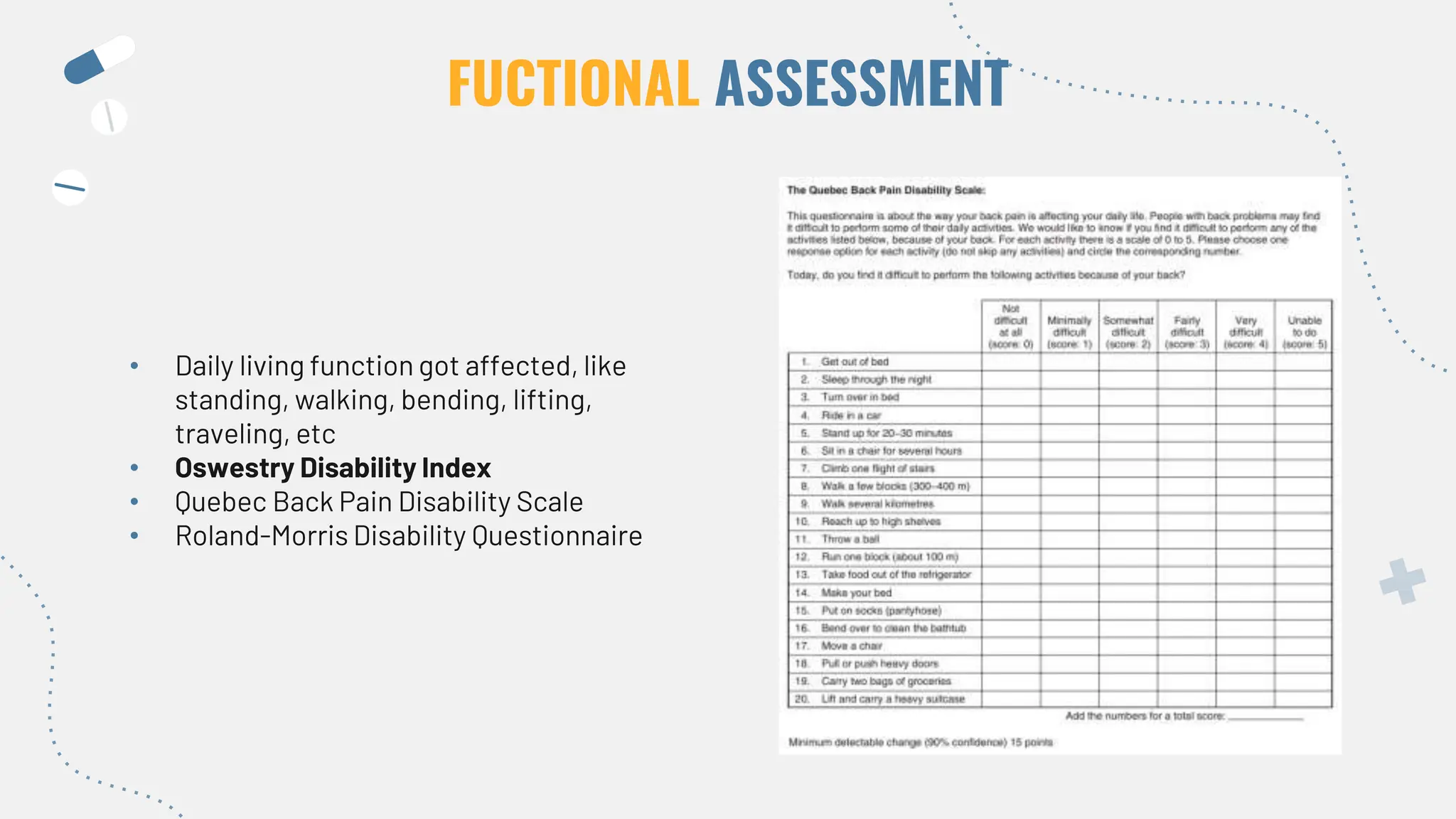 Quebec Questionnaire Lumbar spine physical examination in physiotherapy.pptx