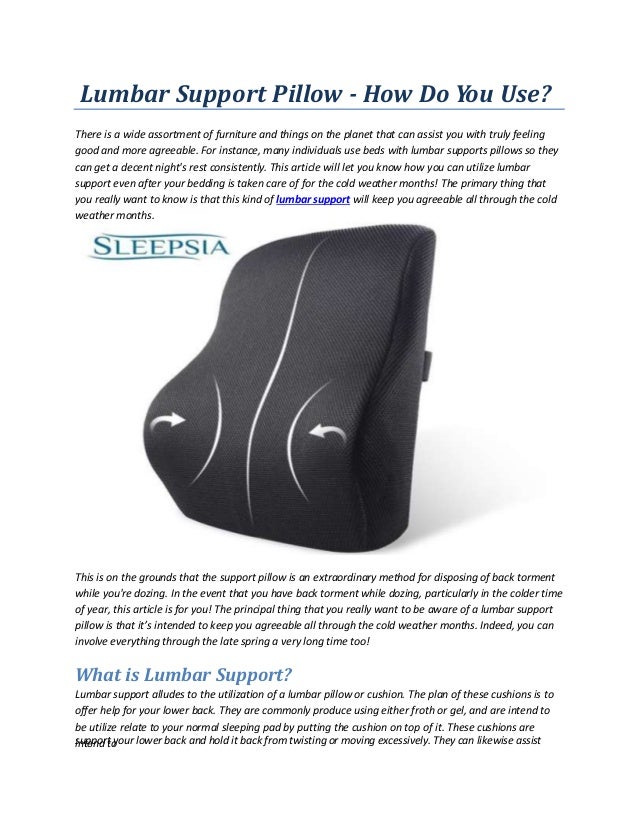 Lumbar Support Pillow - How Do You Use? | PDF
