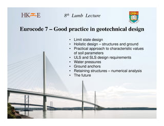 Eurocode 7 Certification Lumbed_Lecturer according to eurocode 7 | PDF