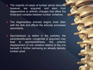 Spinal Defet Lumbar spinal stenosis | PPTX