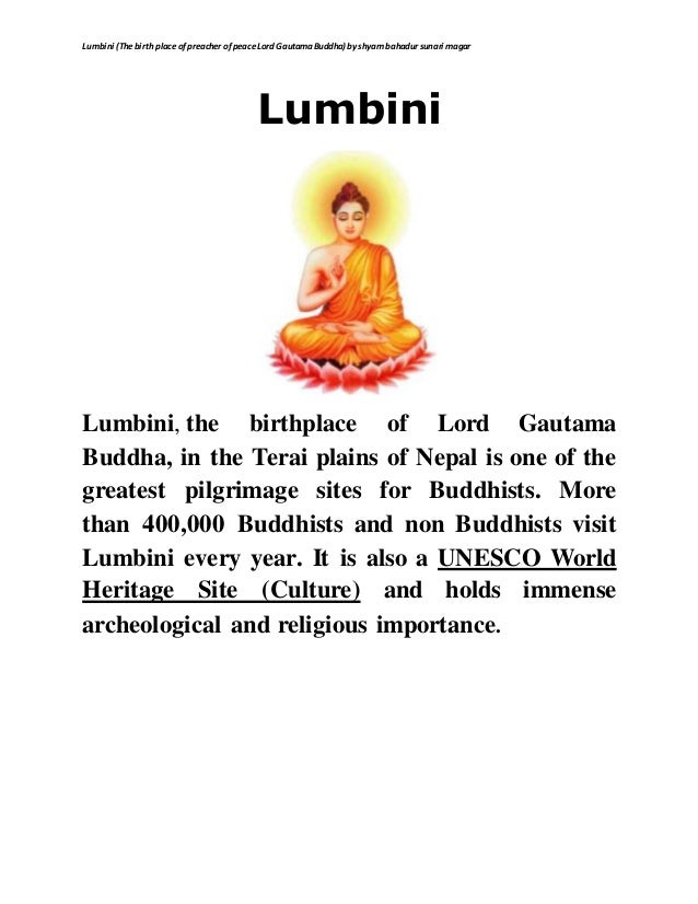 simple essay on lumbini in english language