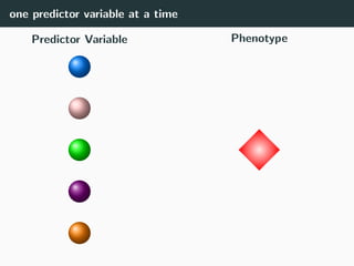 one predictor variable at a time
Predictor Variable Phenotype
 