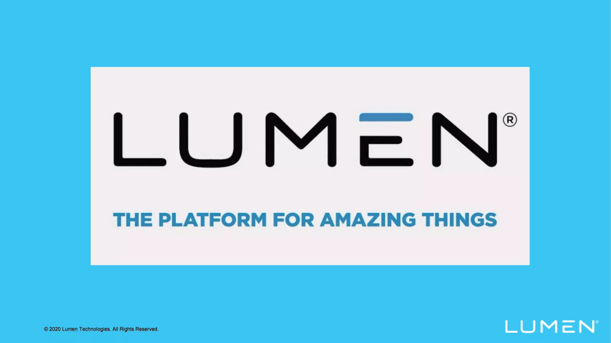 ありがとうございました
© 2020 Lumen Technologies. All Rights Reserved.
© 2020 Lumen Technologies. All Rights Reserved.
 