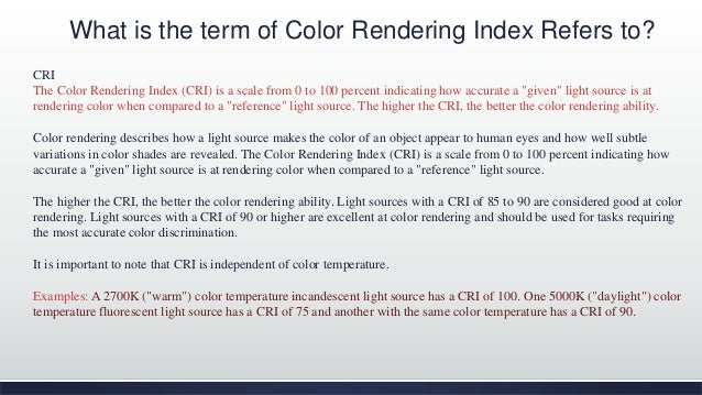 lumens color rendering index color rendering index