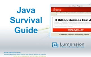 PROPRIETARY & CONFIDENTIAL - NOT FOR PUBLIC DISTRIBUTION
Java
Survival
Guide
 