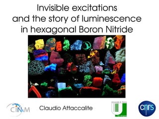 Invisible excitations
and the story of luminescence
in hexagonal Boron Nitride
Claudio Attaccalite
 