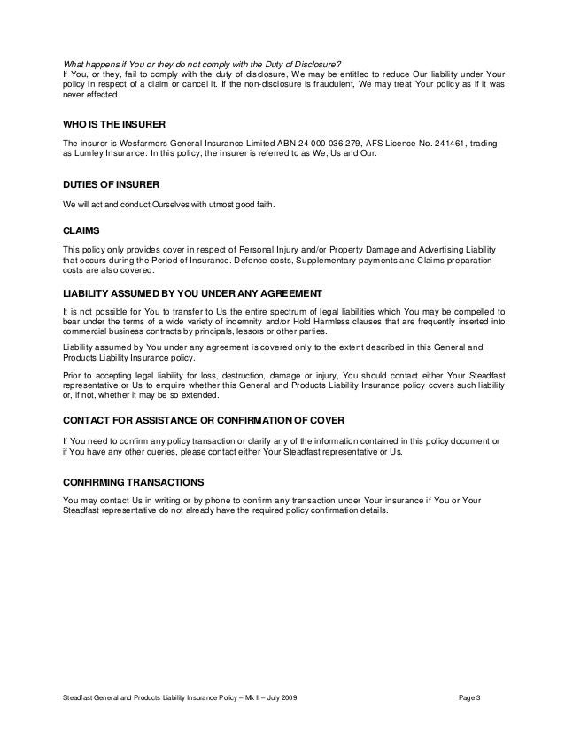 Wesfarmers Insurance Division And Subsidiary Lumley Wesfarmers Insurance Division And Subsidiary Lumley