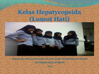 Kelas Hepatycopsida
      (Lumut Hati)




SEKOLAH TINGGI KEGURUAN DAN ILMU PENDIDIKAN (STKIP)
                MUHAMMADIYAH BONE
                       2012
 
