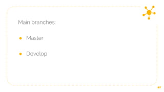 Main branches:
● Master
● Develop
42
 