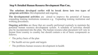 Steps of planning for education and training of human resources | PPTX