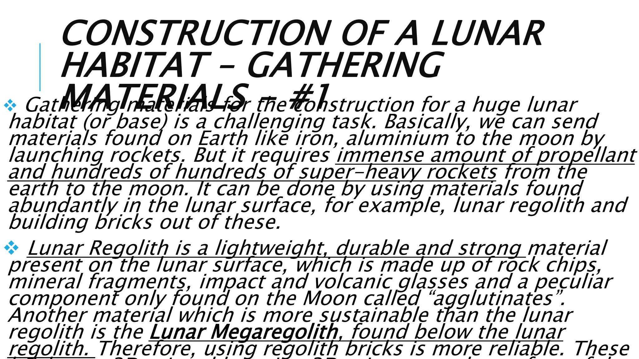 Lunar Habitation PPTX (Anyone can use it without permission) | PPTX
