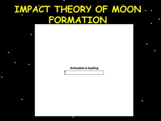 IMPACT THEORY OF MOON
      FORMATION
 