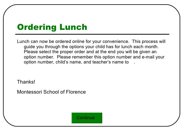 Lunch Order Form