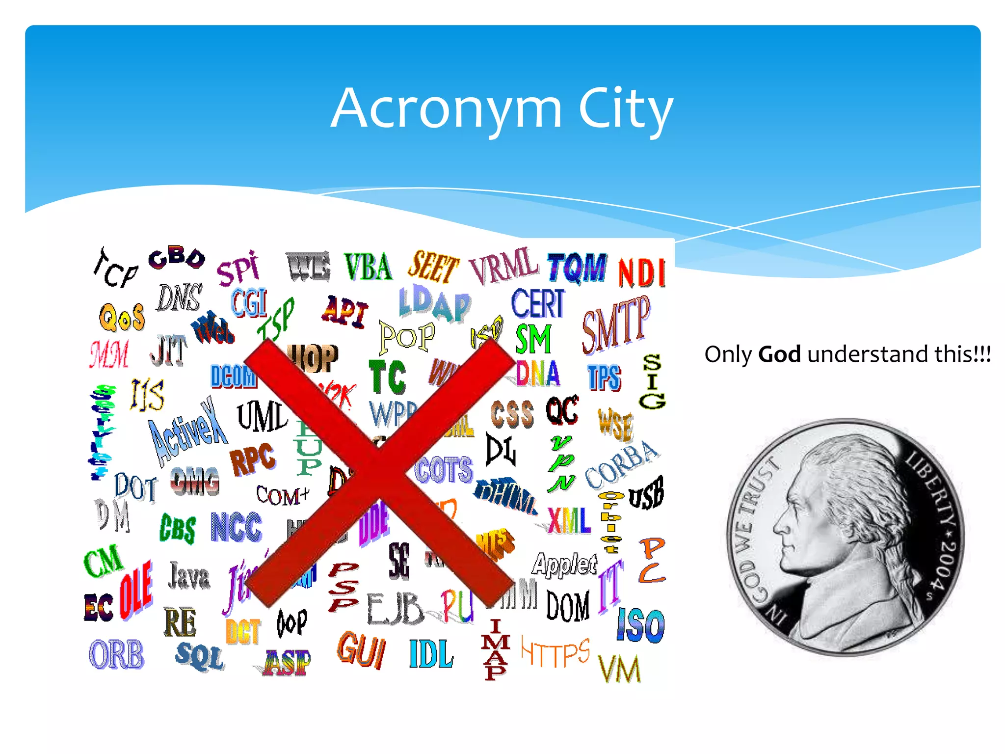Acronym City


               Only God understand this!!!
 