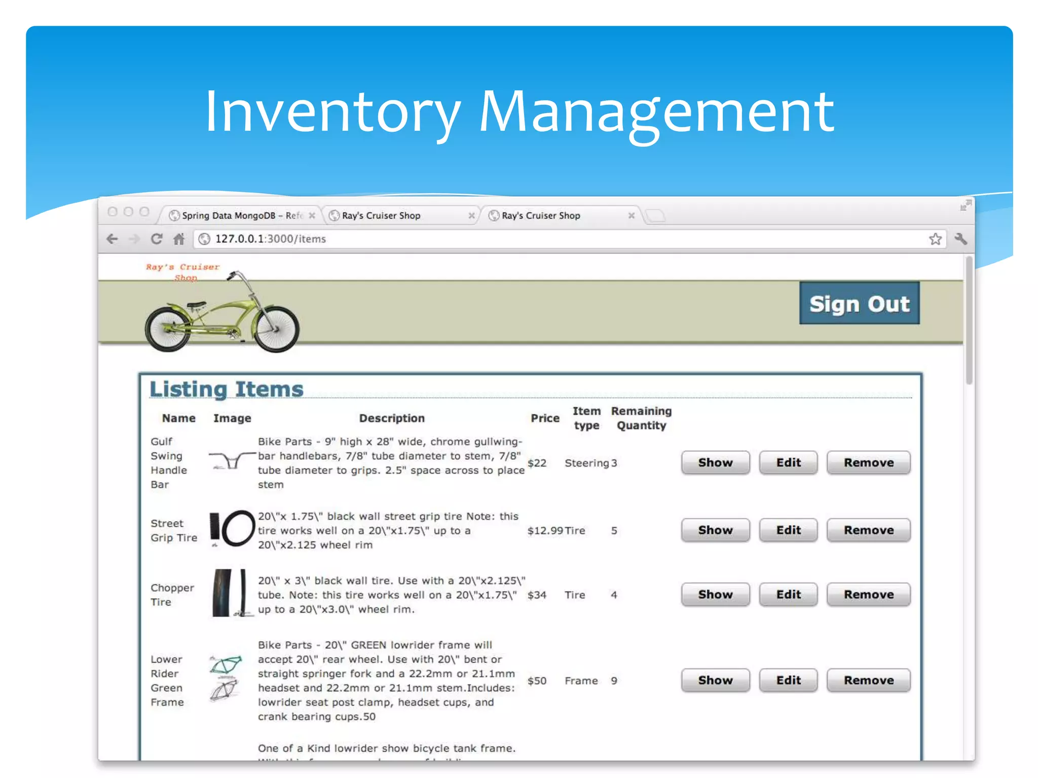 Inventory Management
 