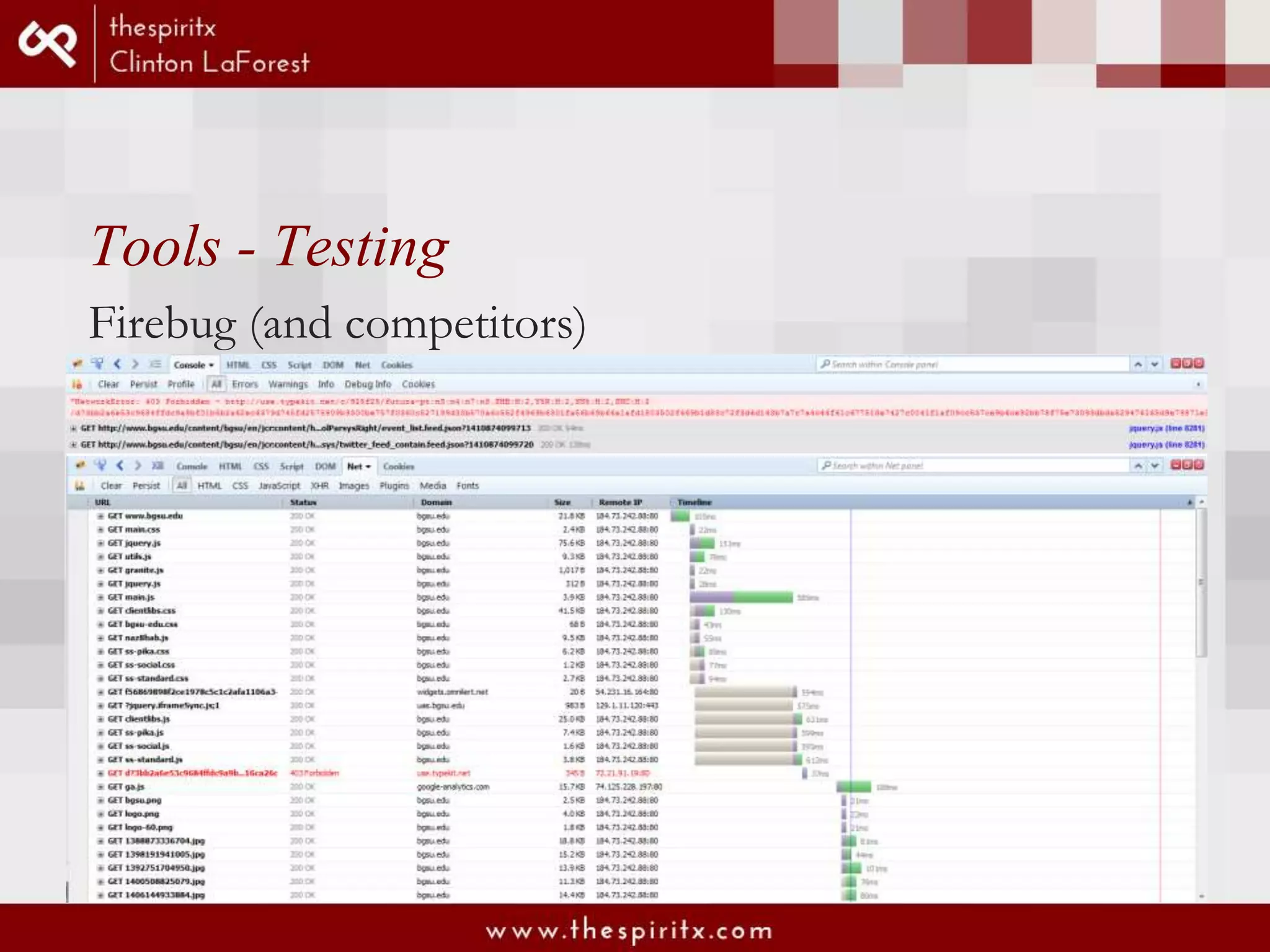 Tools - Testing Firebug (and competitors)