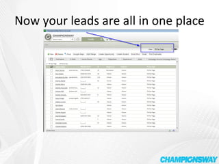 Now your leads are all in one place 