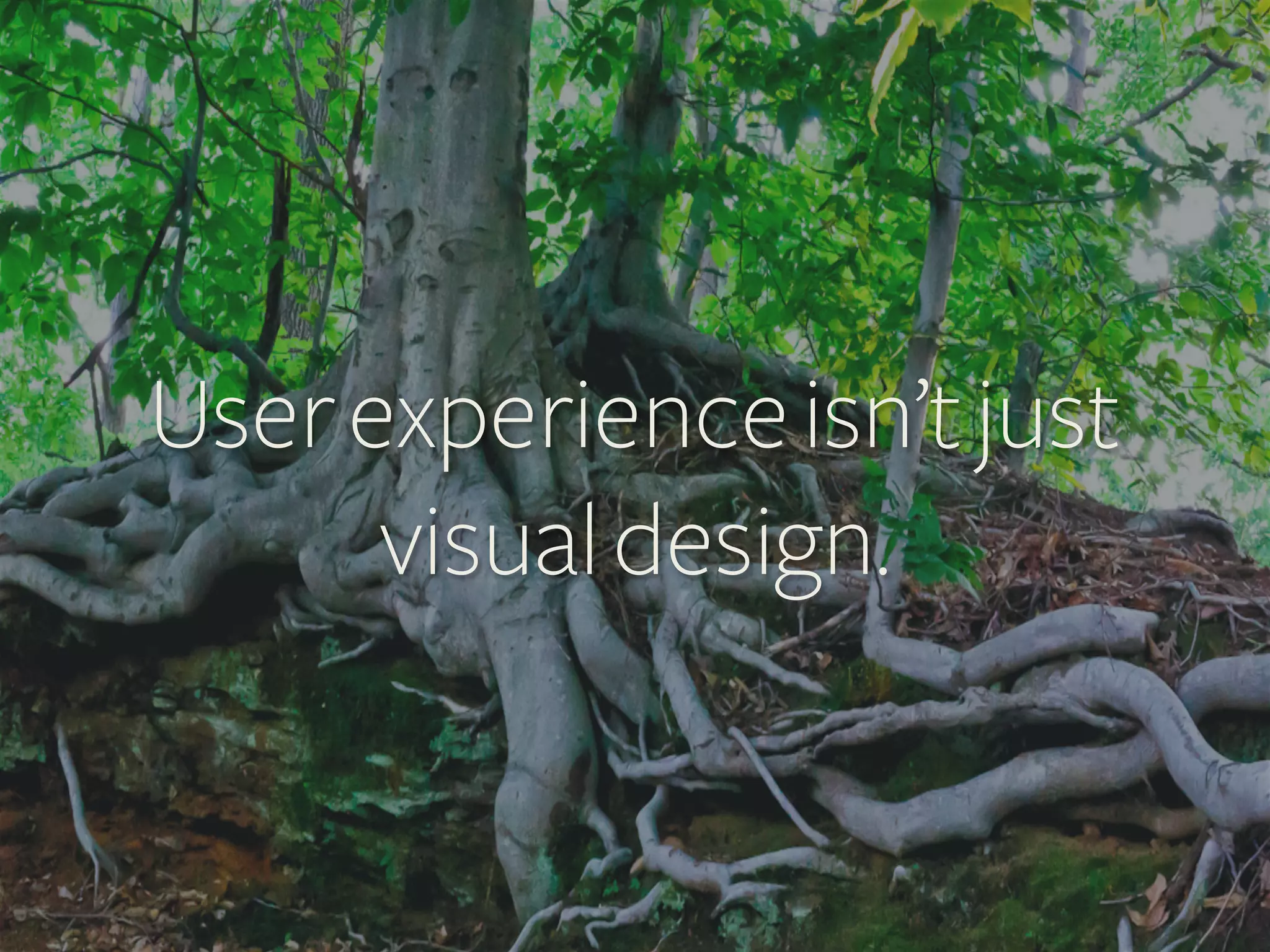 User experience isn’t just
visual design.

 