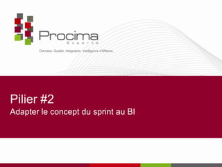 Pilier #2
Adapter le concept du sprint au BI
 