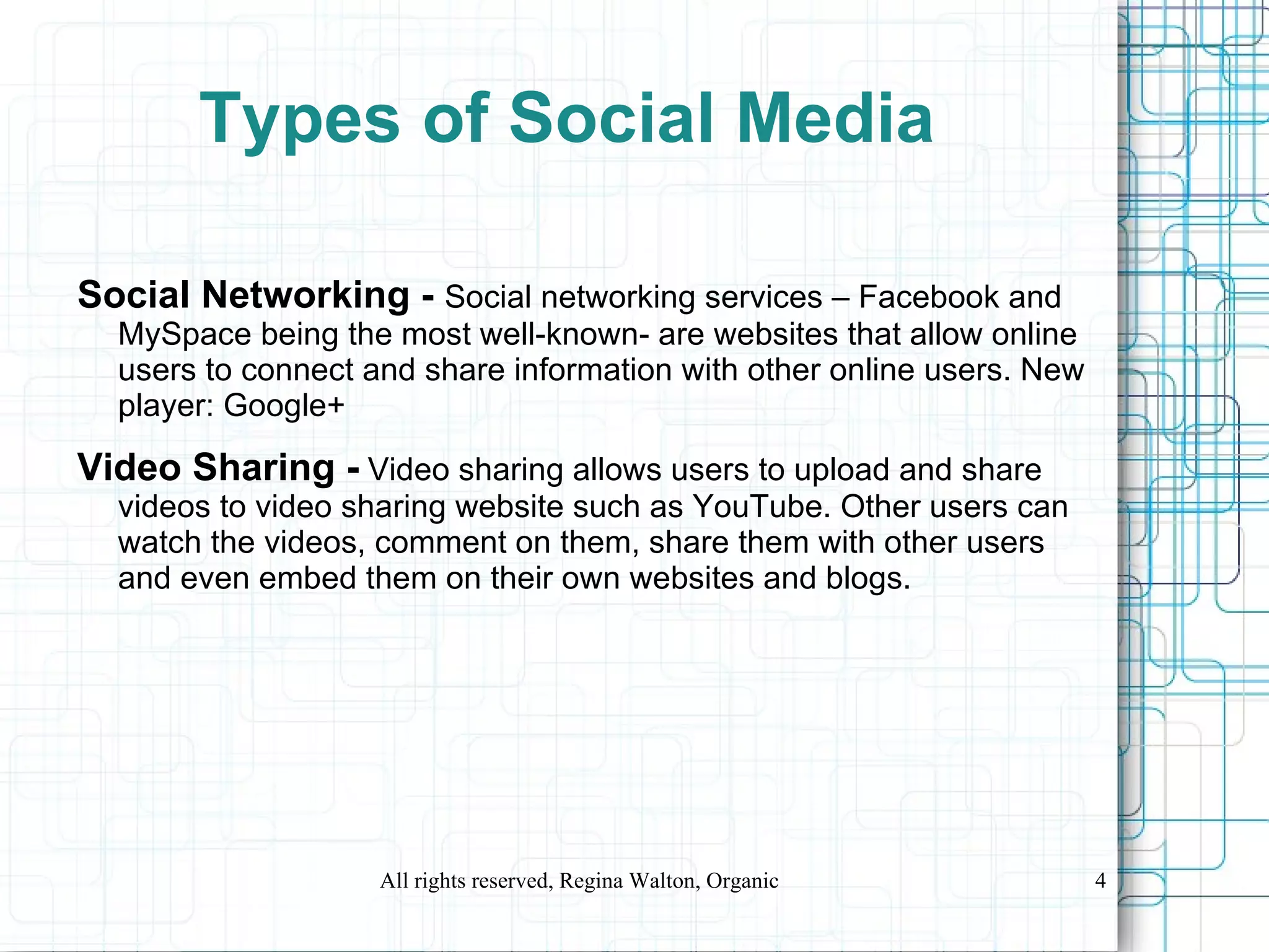 RSS -   RSS is a syndication format that allows websites and blogs to distribute their content as feeds to users.  Instead of having to visit the website, users can sign up for the feed provided by the website or blog and using an RSS reader or aggregator (like Google Reader), access the feed. Users can sign up for as many feeds from different websites as desired and then access and manage those feeds all at once using their RSS reader. 