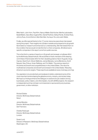 Job Creation and America’s Future - Dr. Susan Lund | PDF