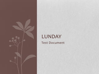 LUNDAY
Test Document
 