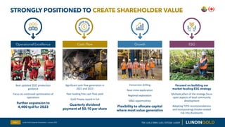 STRONGLY POSITIONED TO CREATE SHAREHOLDER VALUE
Slide 3
Operational Excellence
Beat updated 2022 production
guidance
Focus...