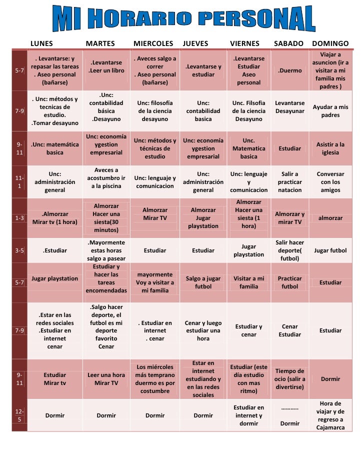 un horario