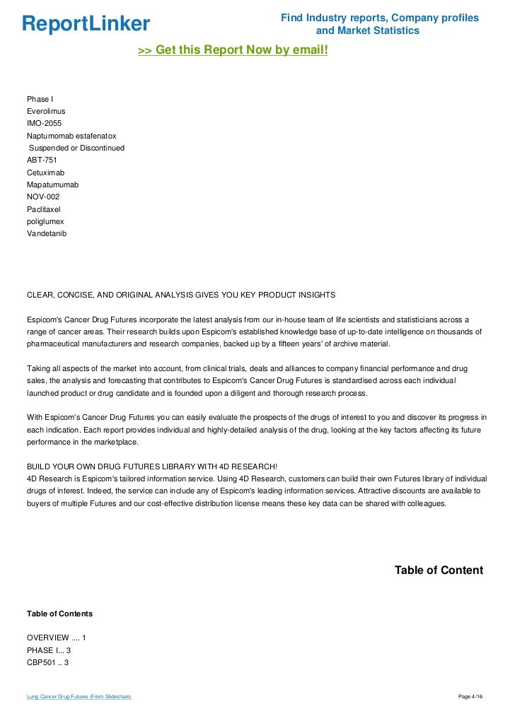 Lung Cancer Drug Futures