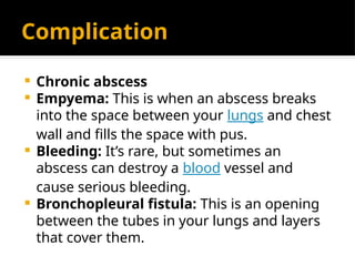 lung abscess presentation by npcc student | PPTX