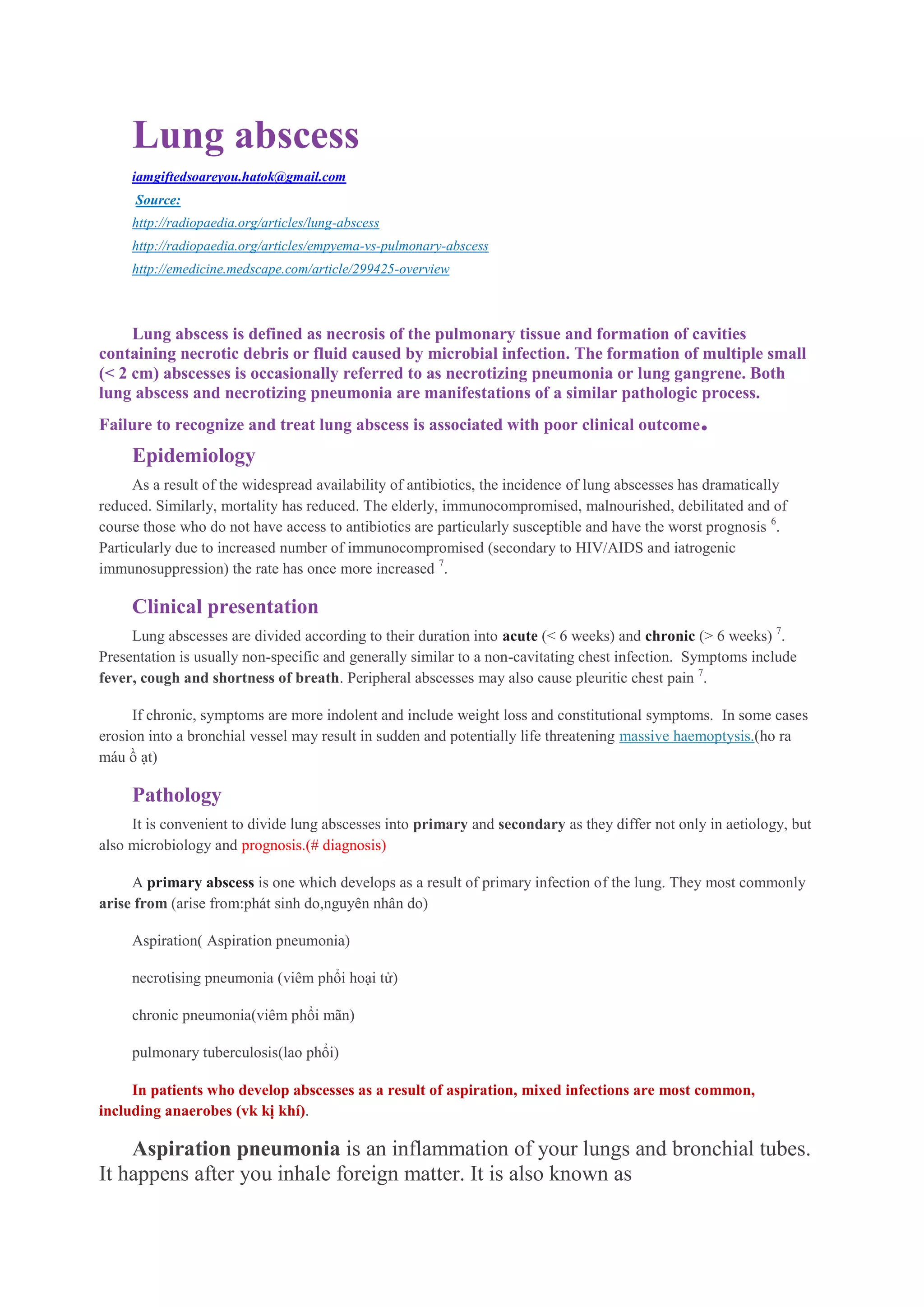 Lung abscess pdf | PDF