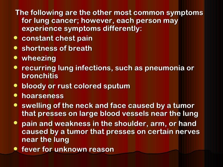 What are the first signs of lung cancer?