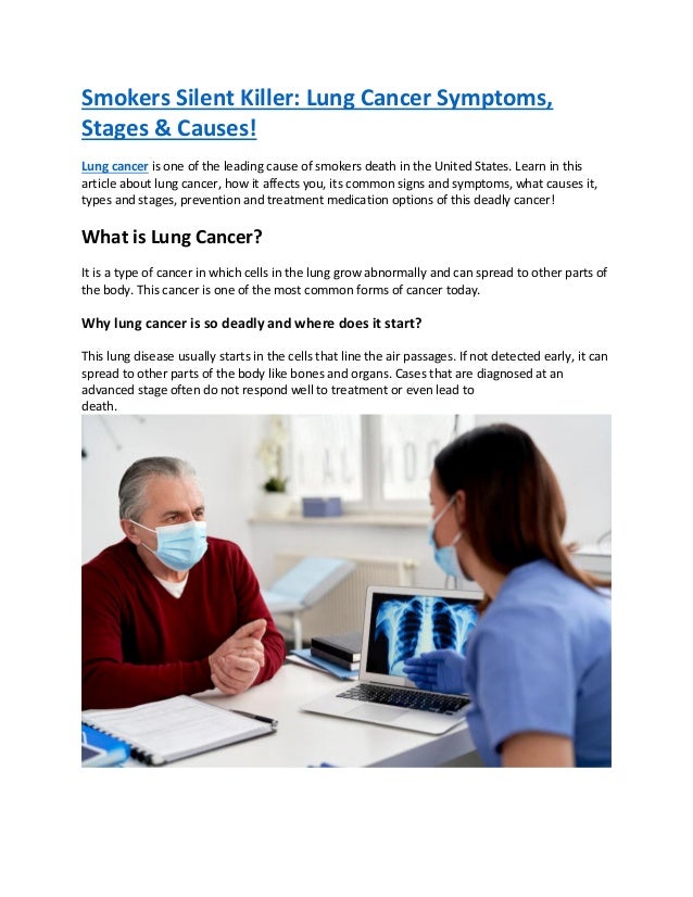 Smokers Silent Killer Lung Cancer Symptoms, Stages & Causes