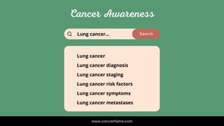 Search
Lung cancer...
Lung cancer
Lung cancer diagnosis
Lung cancer staging
Lung cancer risk factors
Lung cancer symptoms
Lung cancer metastases
 