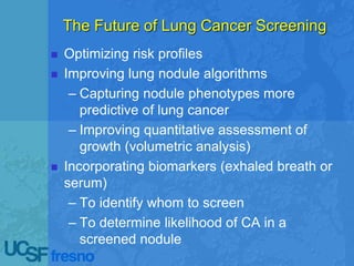 Low Dose CT Screening for Early Diagnosis of Lung Cancer | PPTX