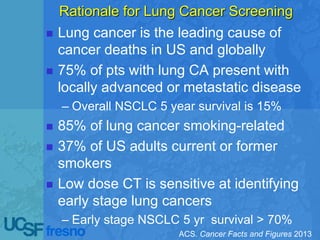 Low Dose CT Screening for Early Diagnosis of Lung Cancer | PPTX
