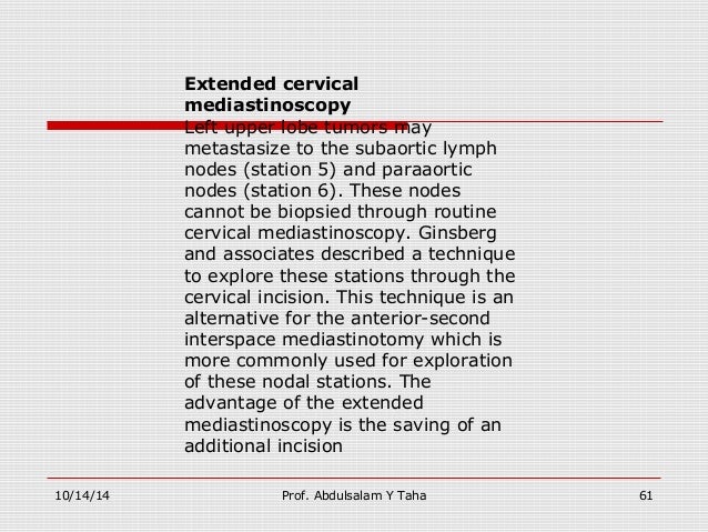 Lung cancer staging the invasive techniues