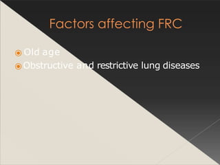 ⦿ Old age
⦿Obstructive and restrictive lung diseases
 