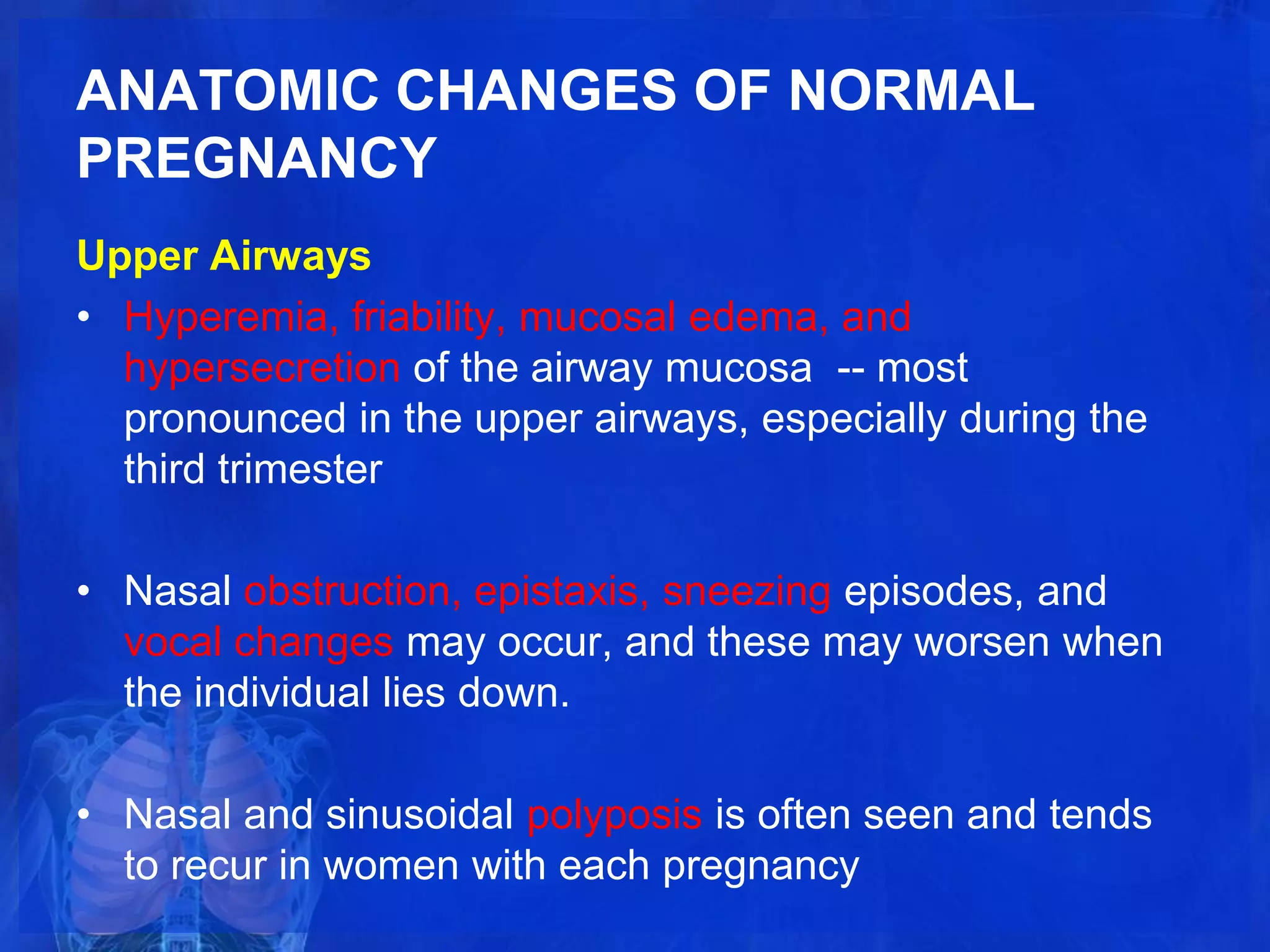 Changes in Respiratory System in Pregnancy | PPTX