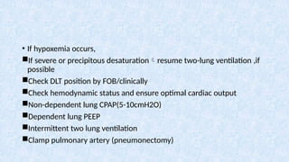 Comprehensive Overview of Lung Isolation Devices and One-Lung ...