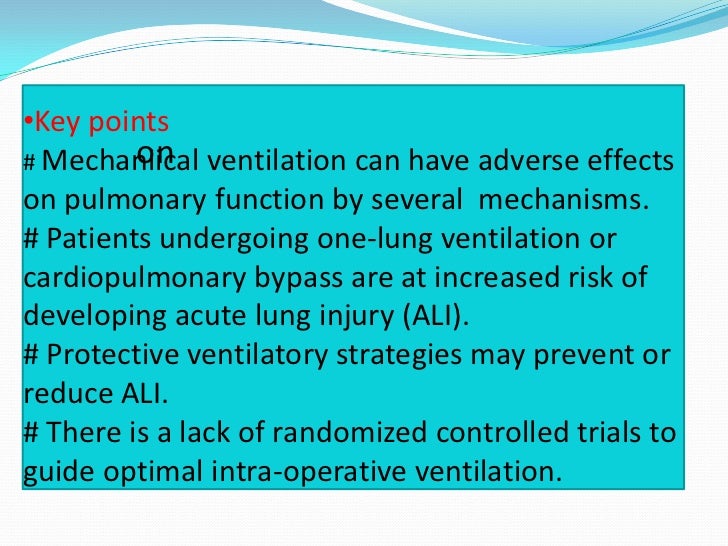 Lung protective strategies in anaesthesia
