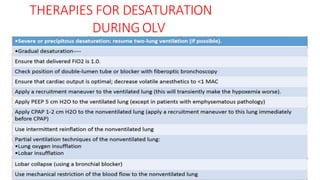 THERAPIES FOR DESATURATION
DURING OLV
 