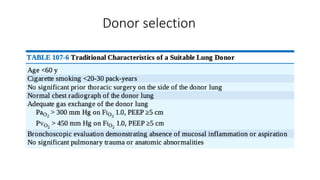 Donor selection
 